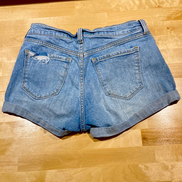 Mildly distressed boyfriend shorts. - Picture 2 of 3